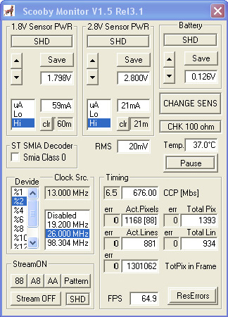 Monitor software screenshot